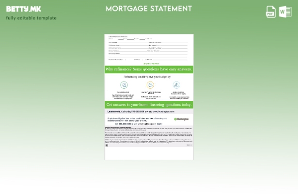 модерен стил САД Охајо Хантингтон извештај за хипотека банка во Word и PDF фор 1